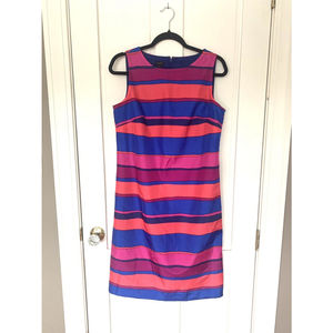 Talbots Striped Shift Dress, Sz 10, Pink & Blue